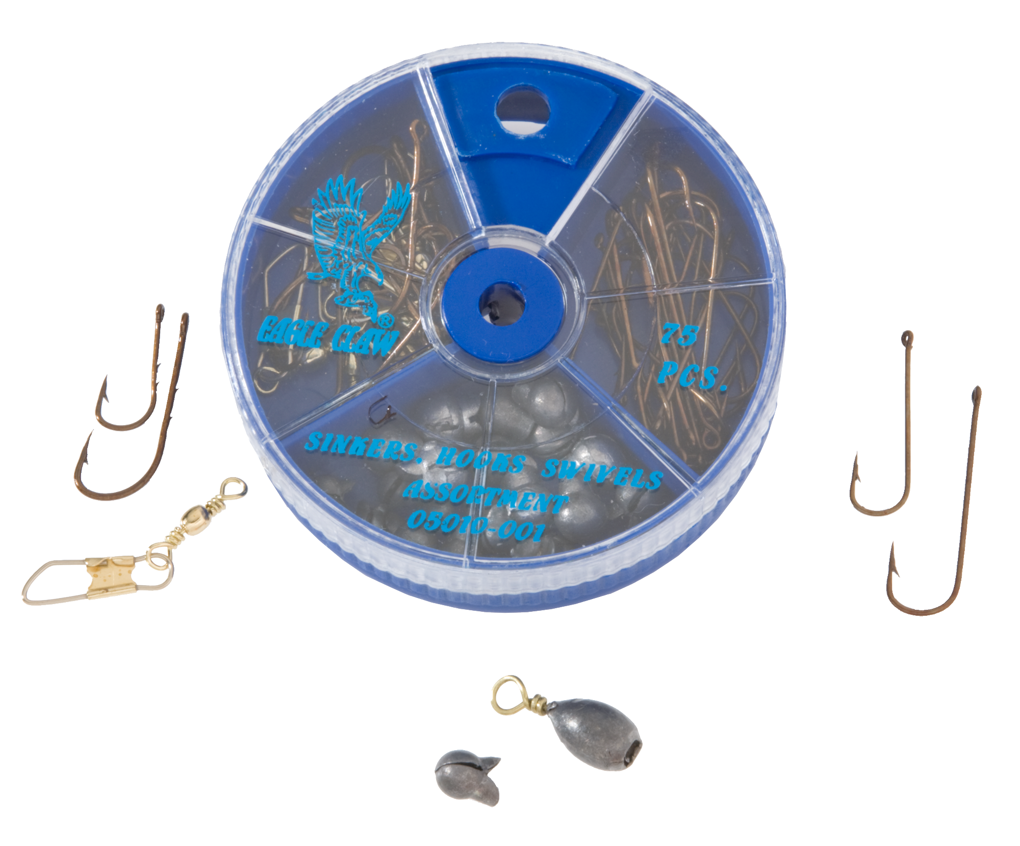 Eagle Claw 75-Piece Hook/Swivel/Sinker Assortment | Bass Pro Shops